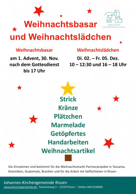 So, 30.11. - Weihnachtsbasar der Johannesgemeinde
